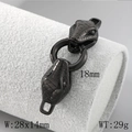 Polished black stainless steel snake head clasp for DIY jewelry making 28x14mm - Snake Head Black (KLJ7656-Z)