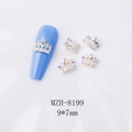 Détail des breloques couronne pour ongles avec strass colorés sur base argentée - Couronne Argentée avec Strass AB (8199)