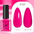 Vibrant rose pink gel nail polish X101 with shiny and matte finish effect comparison - Rose Pink (101)