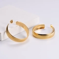 Orecchini a cerchio a forma di C in acciaio inossidabile placcato oro 18 carati - Oro 18K