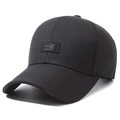 Black cotton baseball cap for men featuring China Charm embroidery and curved brim - Adjustable / China Charm Black