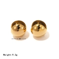 Polished golden hollow ball stud earrings in titanium steel with 15.5mm diameter - Gold