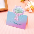 3D pop-up thank you greeting card with blue-purple gradient and gypsophila bouquet - Gypsophila - Thank You