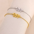 Hip hop FUCK OFF letter pendants on gold and silver chain bracelets for women - Bracelet / Gold