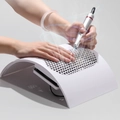 White nail dust collector with high power motor and electric drill for professional manicure - 665-US Plug / White