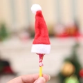 Mini bonnet de Noël rouge et blanc en non-tissé pour sucettes et décors de fête - Chapeau de Sucette
