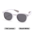 Polarized kids' shark white sunglasses with dark grey TAC lenses and anti-slip tips - TAC Polarized Lenses / Shark White