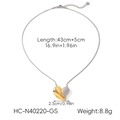 Detail view of heart pendant necklace with dimensions 43cm length and 8.8g weight - Two-tone Gold and Silver Heart (HC-N40220-GS)
