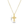 Gold hollow cross pendant necklace with clear zircon stones on minimalist chain - Gold Hollow Cross (641)