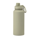 Olive green matte finish 1L stainless steel sports bottle with portable handle - Bean Green - Sport