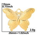 Tabla de medidas detallada del colgante de mariposa dorada con dimensiones 19mm x 26mm - Colgante / Dorado