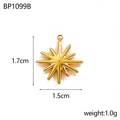 Macro shot of 18k gold plated starburst pendant with detailed size measurement details - Gold Eight-Pointed Star