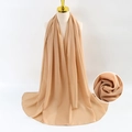 Solid pearl chiffon hijab in dusty pink with lightweight texture and elegant drape - Rose Pink