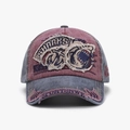 Casquette de baseball vintage bordeaux et bleu avec broderie Sharks et aspect usé - Réglable / Bourgogne & Marine