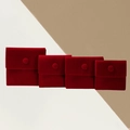 Luxurious red velvet jewelry pouches with snap button in four different size options - Snap Button Style / 7x7cm / Red