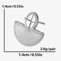 Schema tecnico di orecchini a ventaglio in argento con dimensioni e peso di 2,6g per coppia - D315-Argento Paio / Argento