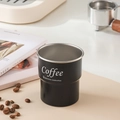 Black stainless steel camping coffee mug with white Americano Iced Coffee print - Single Cup / Black