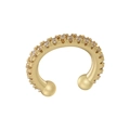 Dettaglio ravvicinato del polsino per orecchio placcato oro 18K con pavé di zirconi - Oro Zircone Bianco