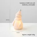 Miniature snowman night light with warm LED glow, white matte finish, 10.5cm tall - Snowman Style