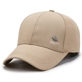 Casual khaki baseball cap for men with a diamond metal logo and breathable cotton fabric - Adjustable / Khaki