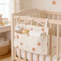 Organisateur en coton avec motif champignon et double poche pour couches et biberons - Champignon