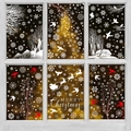 Christmas window stickers with reindeer and snow cottage on a white window frame - [6 Sets] BQ(445-447)+(452-454)