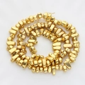 Strang aus unregelmäßigen matt vergoldeten Hämatitperlen für DIY-Schmuck - 5mm-10mm/Strang / 18K Mattgold