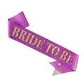 Purple glitter sash with gold Bride to Be lettering and safety pin for bachelorette party - Purple With Gold Text