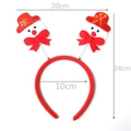 Christmas snowman headband with festive red plush finish and glitter hat accents - Printed Bow Santa