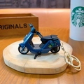 Detailed navy blue alloy miniature scooter motorcycle toy keychain for kids. - Electric Vehicle Key Fob - Gray