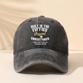 Vintage washed black baseball cap with retro typography on a minimalist background - One Size / Coffee