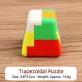 Colorful plastic trapezoid Luban lock puzzle toy in 3.8x3.5cm size for kids - Trapezoid