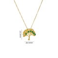 Variante collana albero della vita in oro con zirconi verdi e bianchi su catena - Albero della Vita Strass Verde Bianco (A1793)