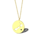 Minimalist gold-plated New Zealand city map necklace with heart cutout pendant - New Zealand - Gold