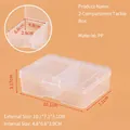 Clear PP plastic 2-compartment storage box for tackle, 10.1x7.1x3.1cm compact organizer - Fishing Gear 2-Compartment (10.1x7.1x3.1cm)