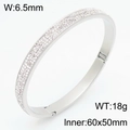 Brazalete de acero de titanio plateado con micro pavé de cristales de 6,5mm - Color Acero
