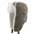 Winter corduroy pilotenmuts met imitatiebont voering en oorkleppen voor heren dames - XL (58-60cm) / Grijs