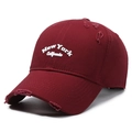 Casquette de baseball bordeaux vintage avec broderie New York et California délavée - Réglable / Bordeaux