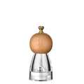 Manual pepper grinder with acacia wood top and transparent acrylic body for kitchen spices - 5 Inch Beech Wood Ball Top