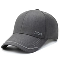Dark grey sport baseball cap with diamond texture fabric and silver SPORT embroidery - Adjustable / Light Gray