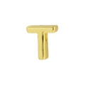 Classic 18k gold plated T letter pendant with a polished smooth metallic finish - Letter T