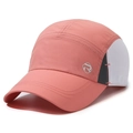 Coral pink quick-dry baseball cap with white mesh panels for breathability - Orange
