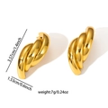 Vintage hollow twisted gold hoop earrings with dimensions 3.57cm by 1.53cm for women - Gold Spiral Tubular Twisted Earrings (BJGE0707)