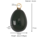 Technical view of black teardrop acrylic fruit charm with 17x10mm size and 2mm hole detail - Black Waterdrop