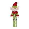 Festliche Weihnachts-Wichtelpuppe mit roten und grünen Pailletten für Heimdekoration - Männlicher Elf (Grüne Pailletten)