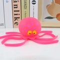 Jouet pieuvre en silicone rose avec surface texturée et yeux de dessin animé - Poulpe rose