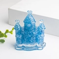 Blauw natuurlijke kristallen grind hars sprookjeskasteel beeldje voor kantoor decoratie - Aquamarijn