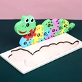Colorful wooden caterpillar number puzzle with blocks from 1 to 10 for early education - Caterpillar