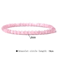 4mm pink cat eye stone beaded bracelet with 19cm elastic band and smooth polished finish - 4mm Pink Cat's Eye