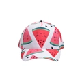 Kids baseball cap with white cartoon watermelon print for sun protection and style - White Base Watermelon